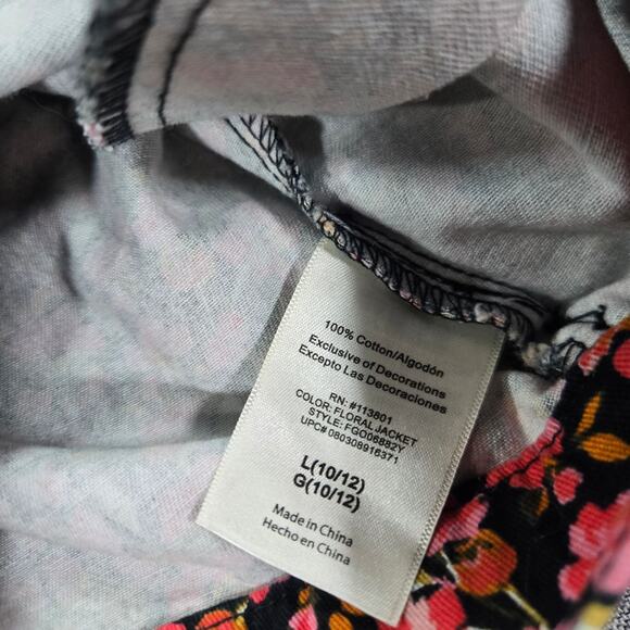 Social Standard by Sanctuary Girls 10/12 Cropped Denim Pink Fall Floral Jacket - Picture 9 of 12